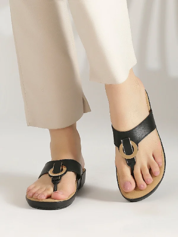 Casual sandals for women with flat soles and adjustable straps for easy wear-Women Black Open Toe Comfort Heels