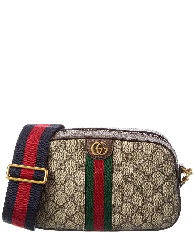 Handle bags with perforated details for style -Gucci Ophidia Small GG Supreme Canvas & Leather Crossbody