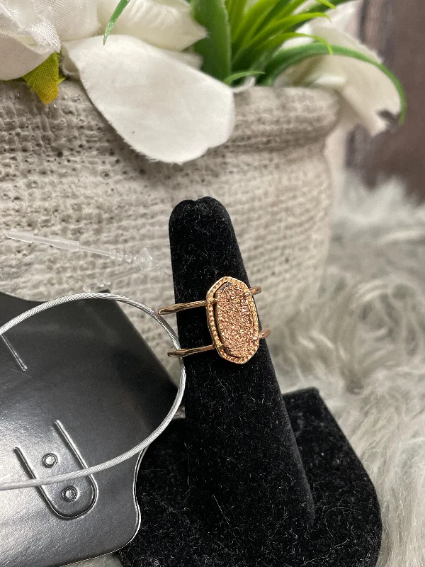 Rings with twisted rose gold band designs -Ring Statement By Kendra Scott