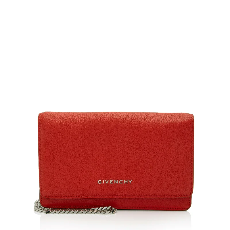 Handle bags with wide openings for access -Givenchy Leather Pandora Wallet On Chain