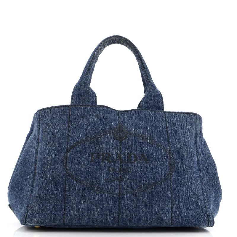 Handle bags with minimalist sleek silhouettes -Canapa Convertible Tote Denim Medium