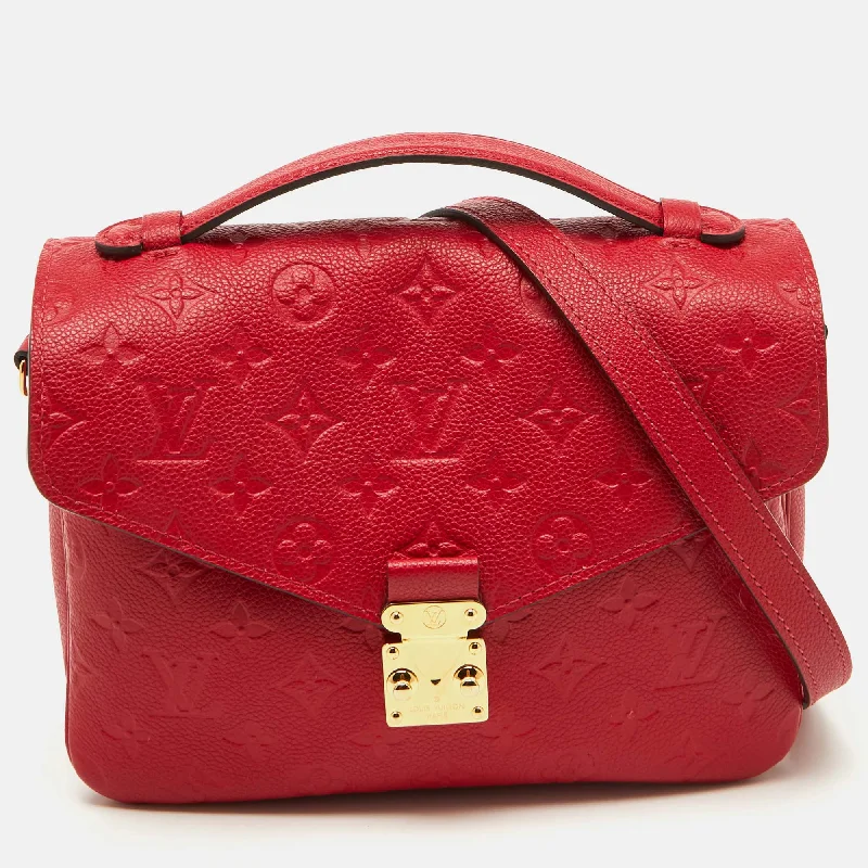 Handle bags with animal prints for flair -Louis Vuitton Cherry Monogram Empreinte Leather Pochette Metis Shoulder Bag