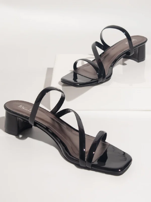 Trendy sandals for women with platform soles and stylish open-toe design for fashion-Women Black Block Heels