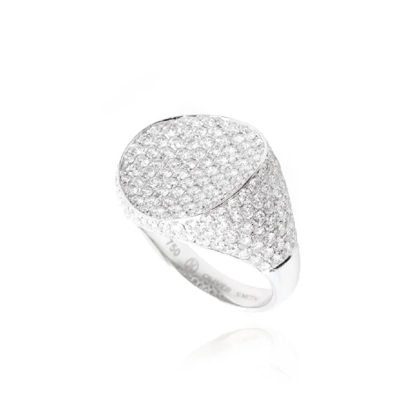 Rings with herkimer diamonds for raw clarity -Diamond Pavé Ring