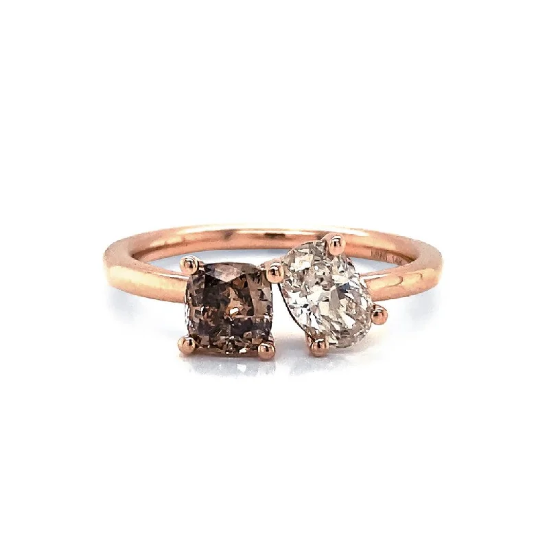 Rings with carved onyx for bold sleekness -Toi Et Moi 1.10ctw Diamond Fashion Ring