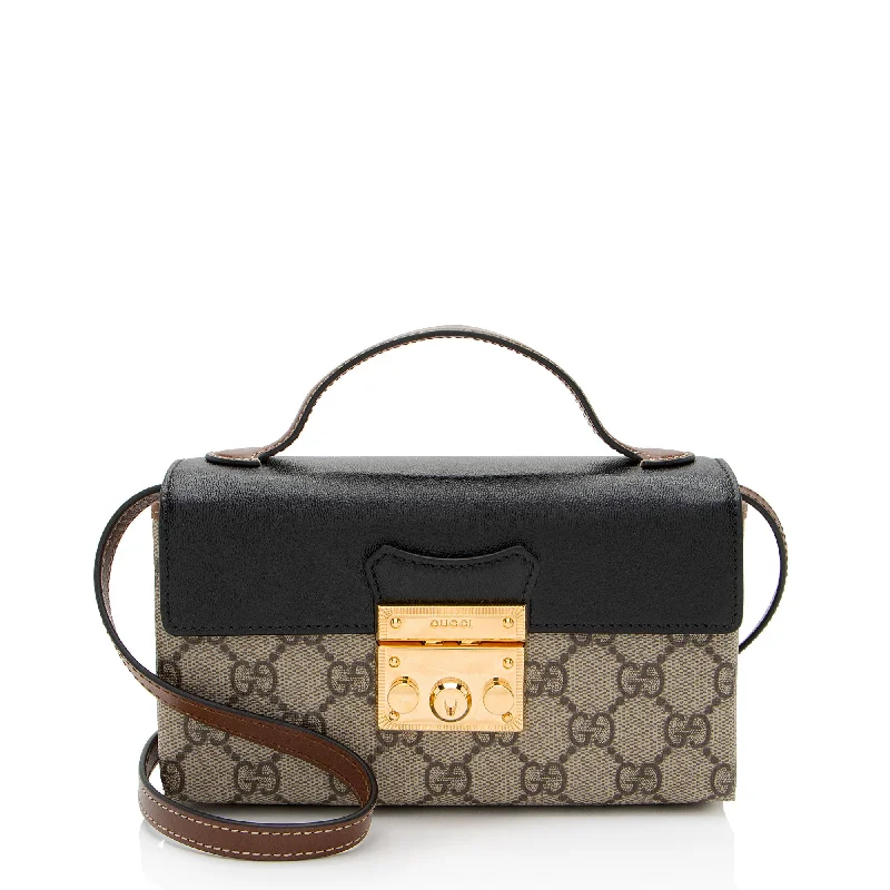 Handle bags with vintage vibes for nostalgia -Gucci GG Supreme Padlock Mini Top Handle