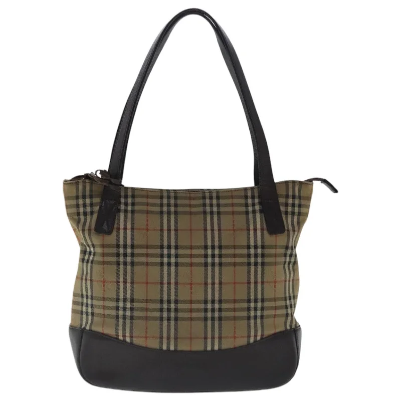 Foldable handle bags for easy storage convenience -Burberry Nova Check  Canvas Tote Bag (Pre-Owned)