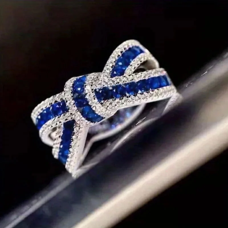 White Gold Color Blue Diamond