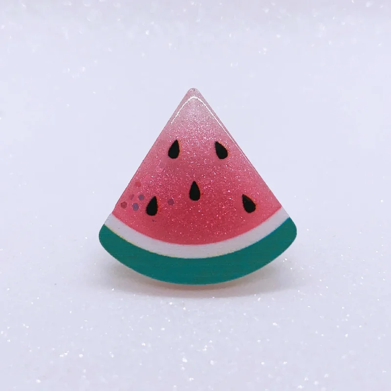 Rings with mandala engravings for spiritual vibe -Instant Shipping! Watermelon Slice Ring