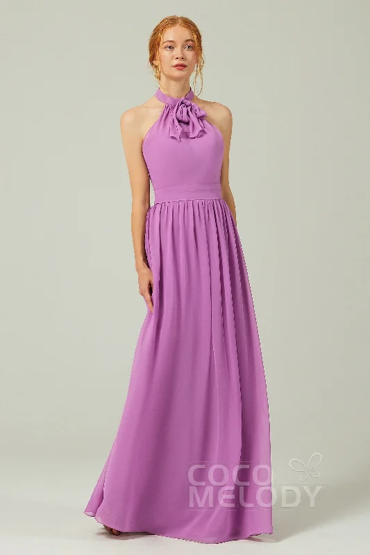 Formal Dresses for Occasions -A-Line Floor Length Chiffon Bridesmaid Dress CB0295