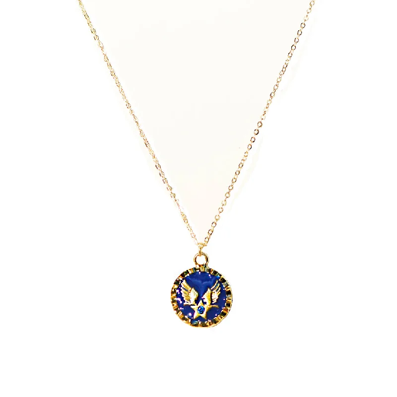 Necklaces and pendants with matching rings for a coordinated set of jewelry-US Air Force Necklace