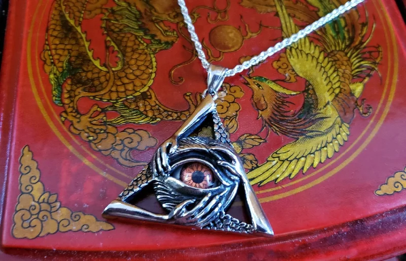 Necklaces and pendants with abstract shapes for a modern, creative appearance-All Seeing Eye Pendant