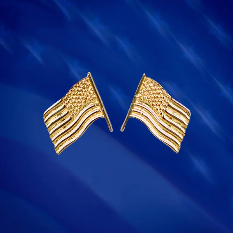 Necklaces and pendants with ocean-inspired designs for a refreshing, beachy feel-Gold American Flag Cufflinks