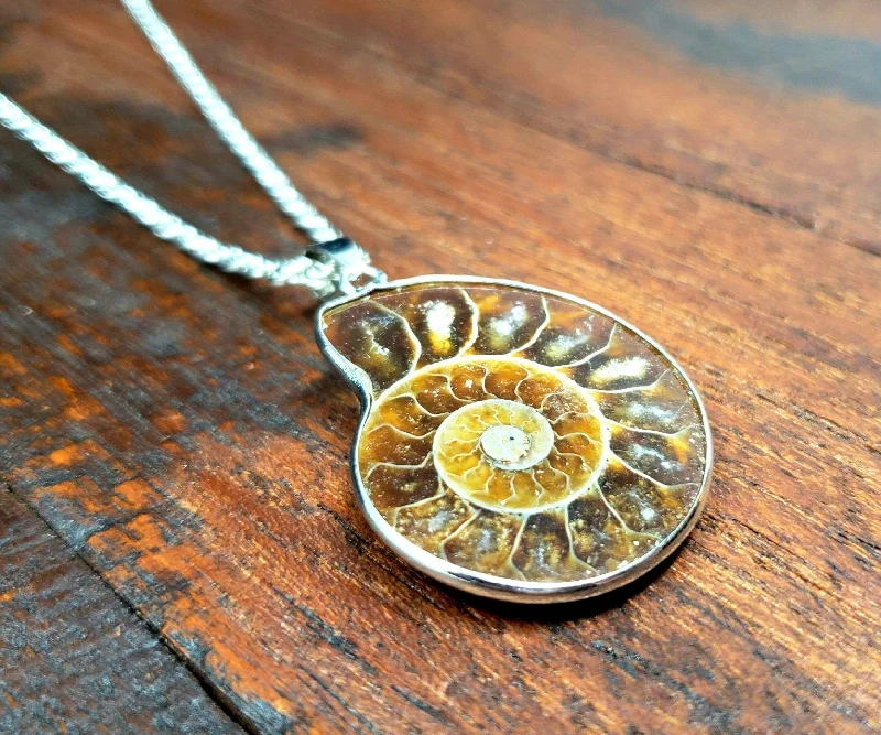 Best necklaces and pendants with black diamonds for an edgy, bold statement-Ammonite Fossil Necklace