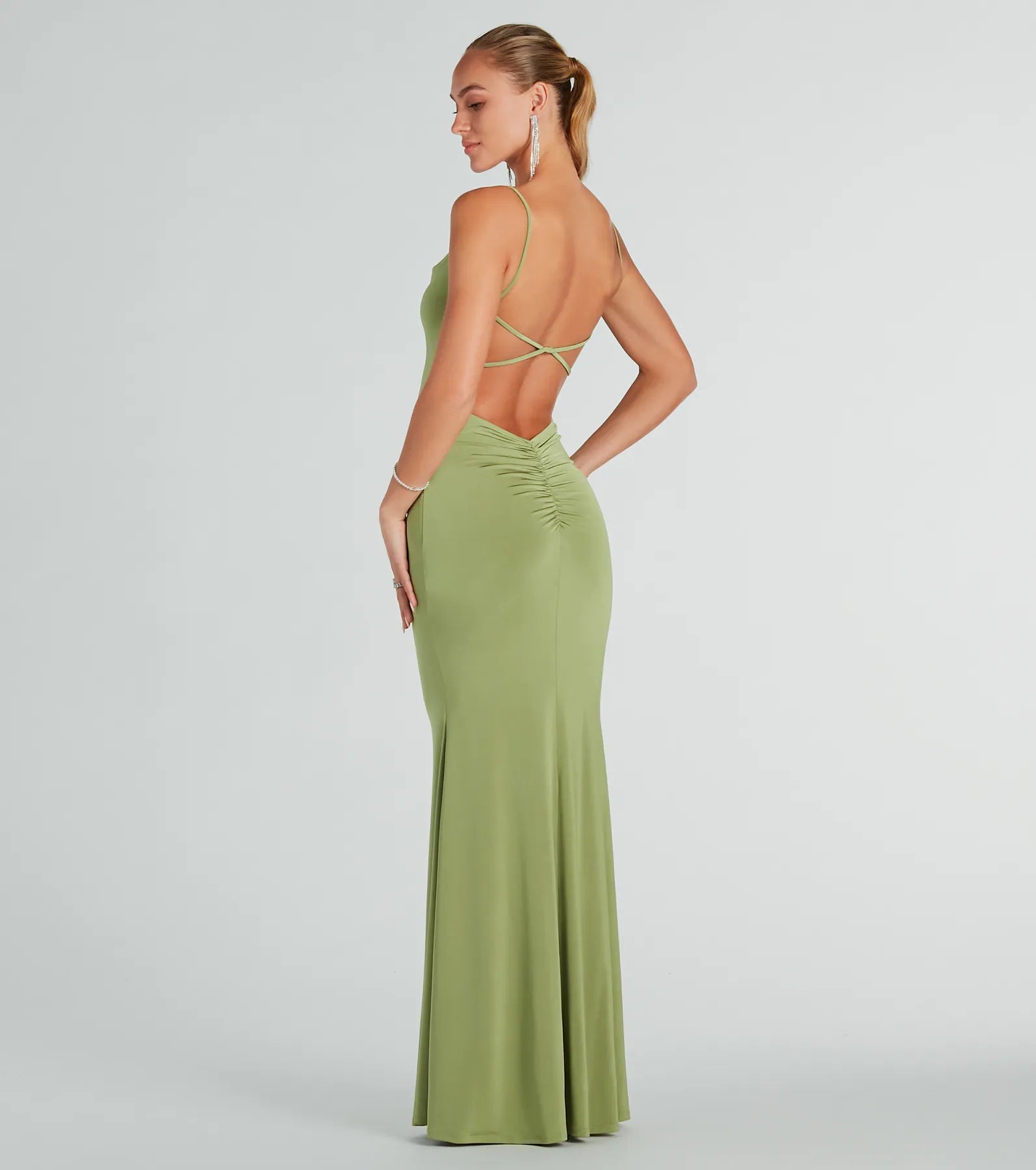 High-waisted Dresses for Flatter -Anya Formal Strappy Open-Back Mermaid Dress