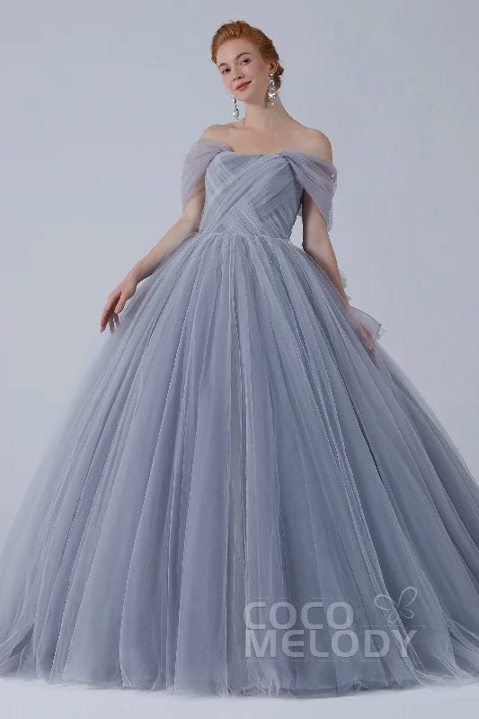 Geometric Dresses for Modern -Ball Gown Court Train Tulle Wedding Dress CW2103