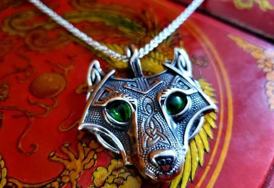 Best necklaces and pendants with heart-shaped designs for a romantic look-Celtic Wolf Stainless Steel Pendant Necklace