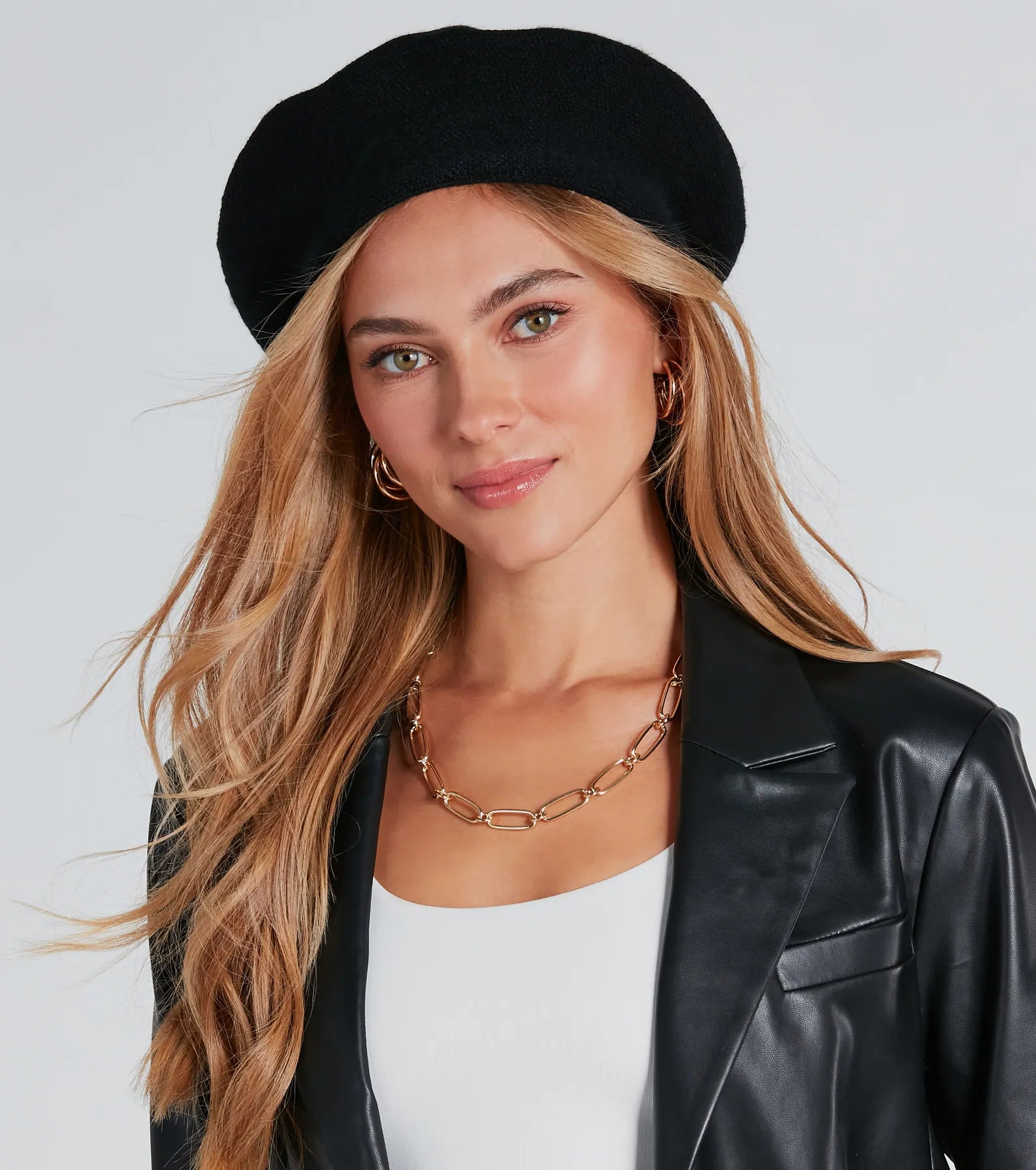 Necklaces and pendants with custom designs for a completely unique jewelry piece-Chic Touch Faux Wool Beret