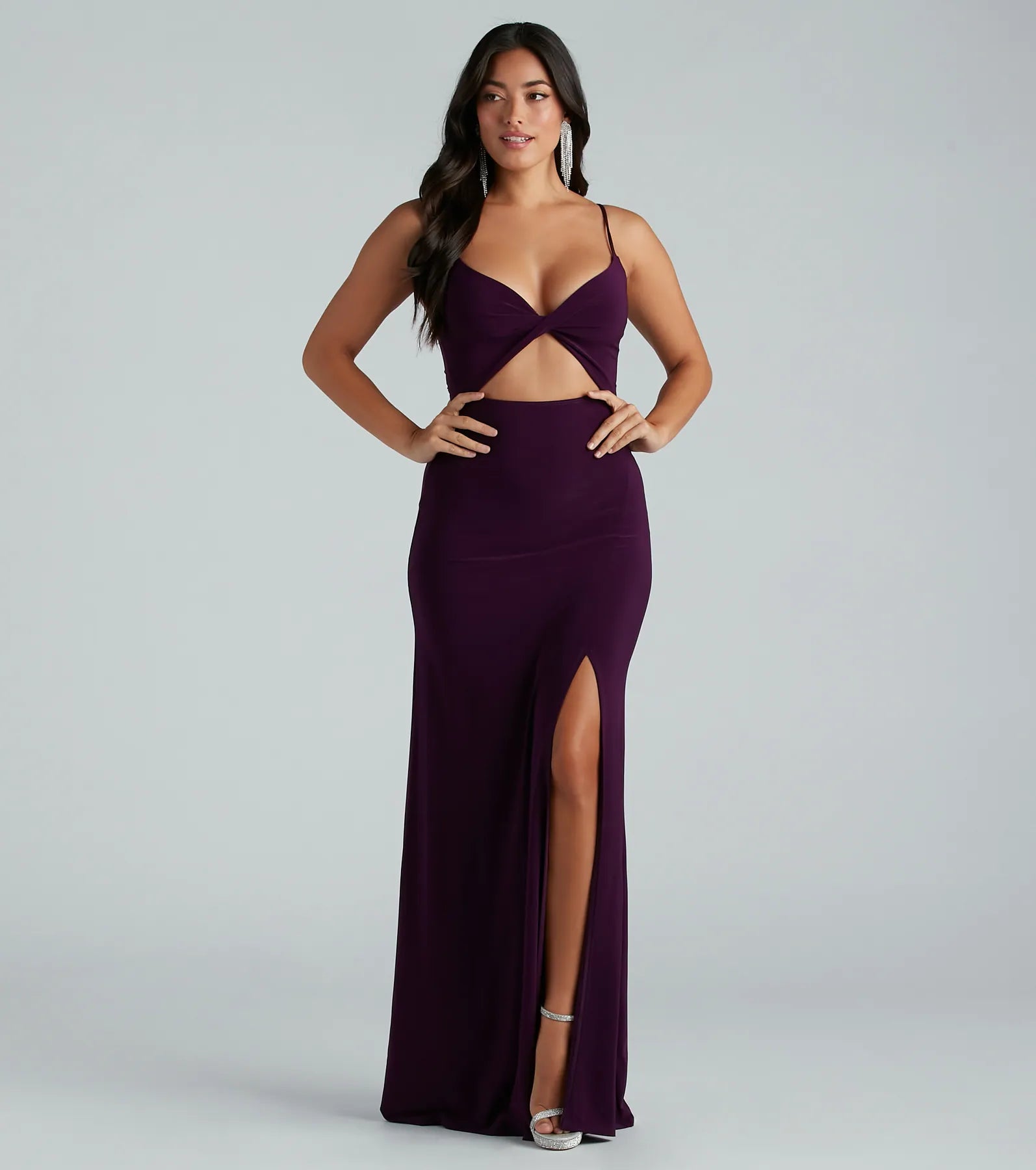 Birthday Dresses for Celebration -Cindy Formal V-Neck Cutout A-Line Long Dress