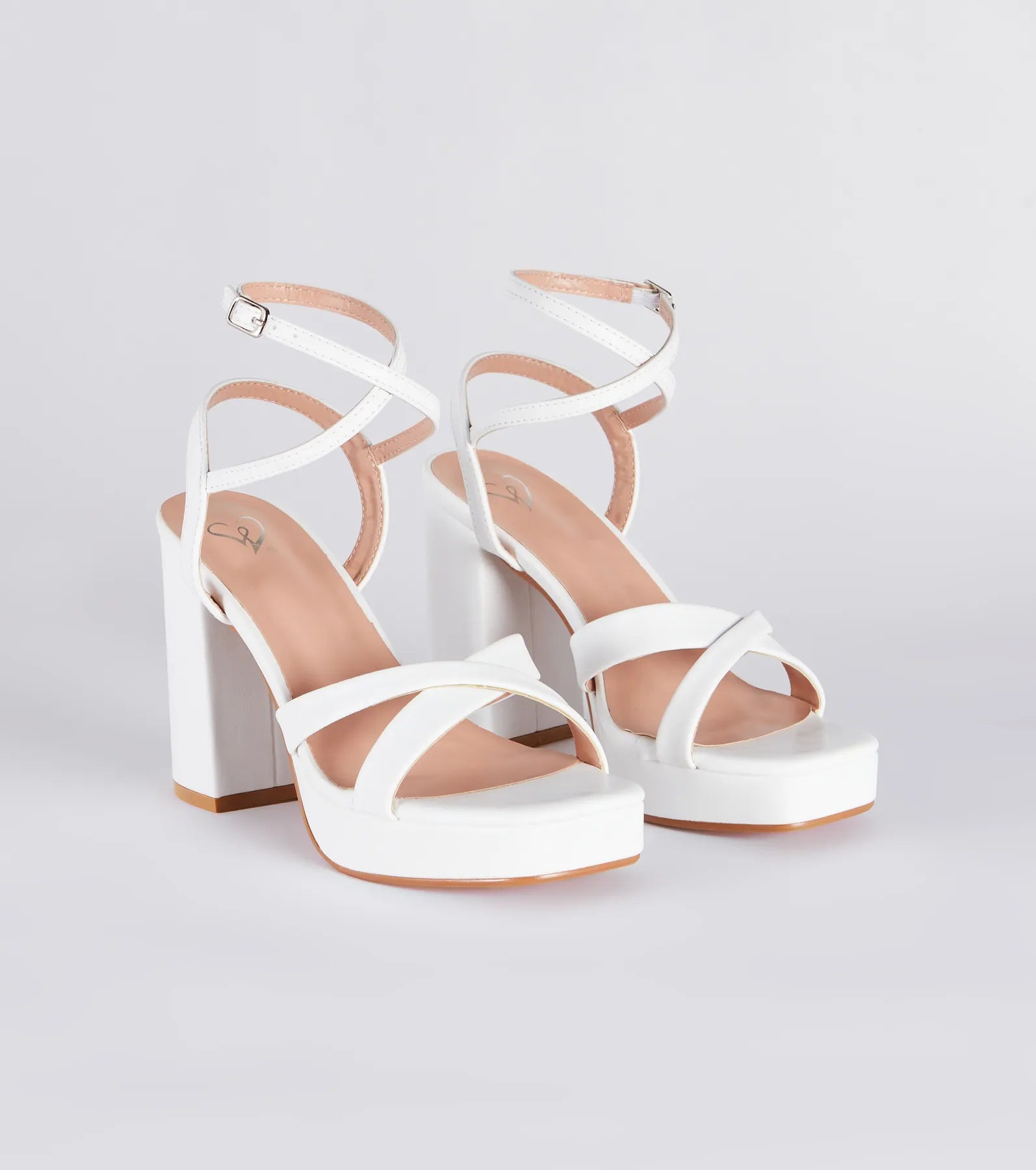 Casual sandals for women with lightweight construction and adjustable ankle straps-Criss Cross And Tell Platform Block Heels