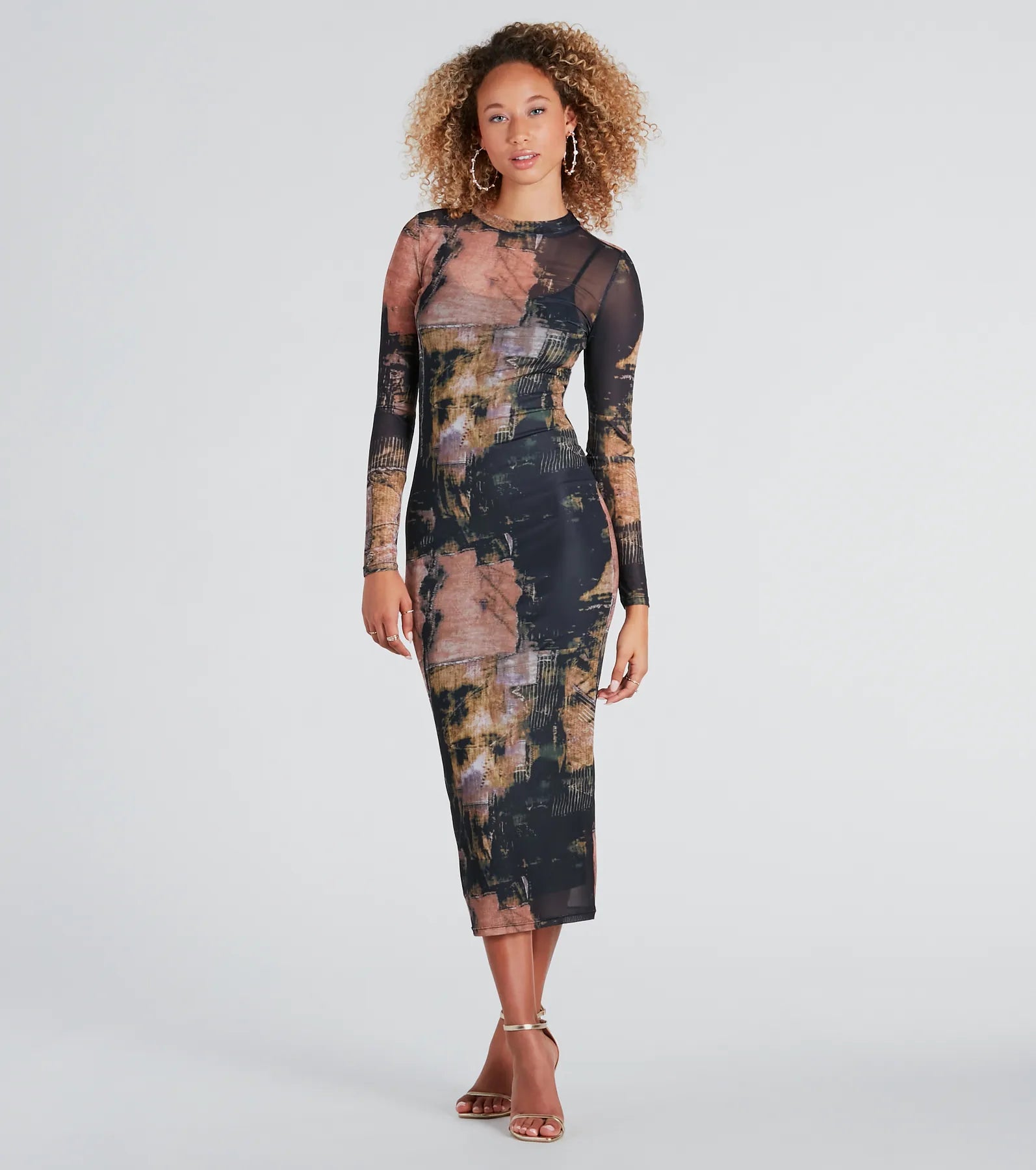 Anniversary Dresses for Special -Downtown Chic Abstract Print Midi Dress