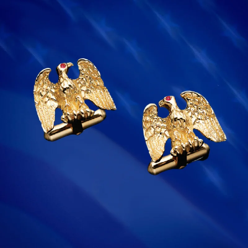 Best necklaces and pendants with butterfly pendants for a delicate, light style-Liberty Eagle Winged Cufflinks