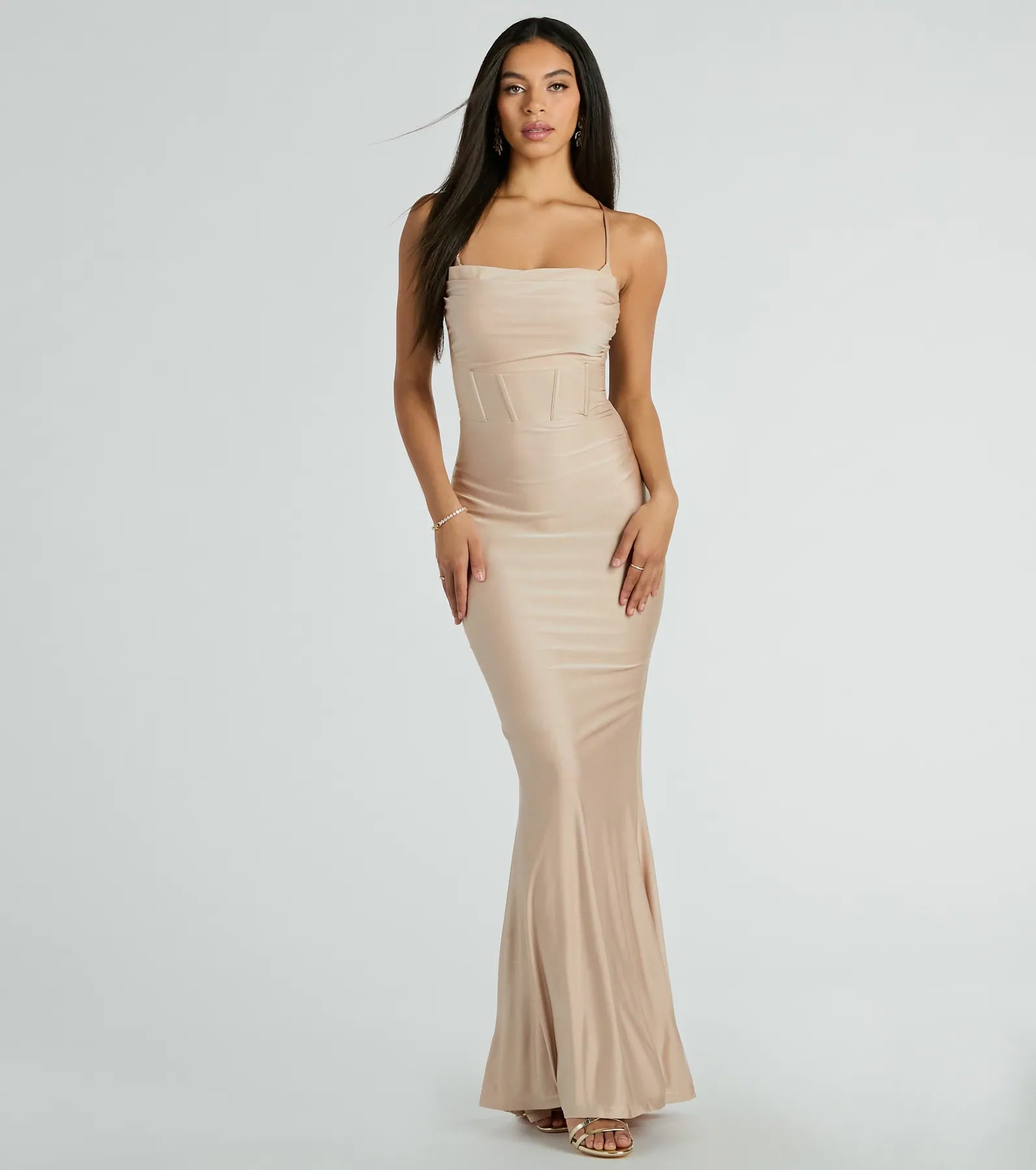 Valentine's Day Dresses for Romance -Francine Cowl Neck Bustier Mermaid Formal Dress