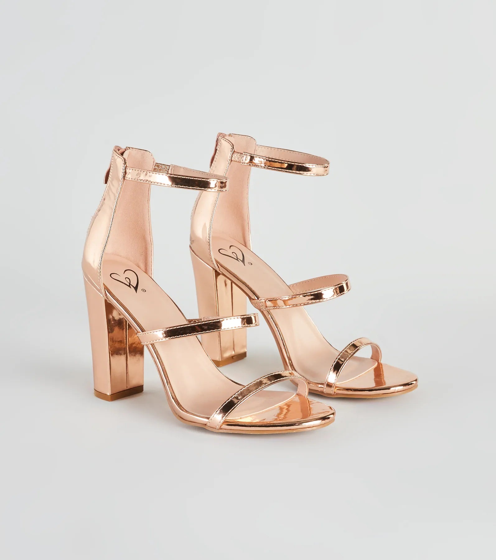 Slip-on sandals for women with adjustable straps and flexible material for comfort-Futuristic Babe Metallic Strappy Block Heels