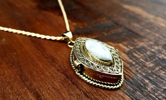 Best necklaces and pendants with emerald gemstones for a rich, sophisticated design-Gold Moonstone Locket Pendant Necklace