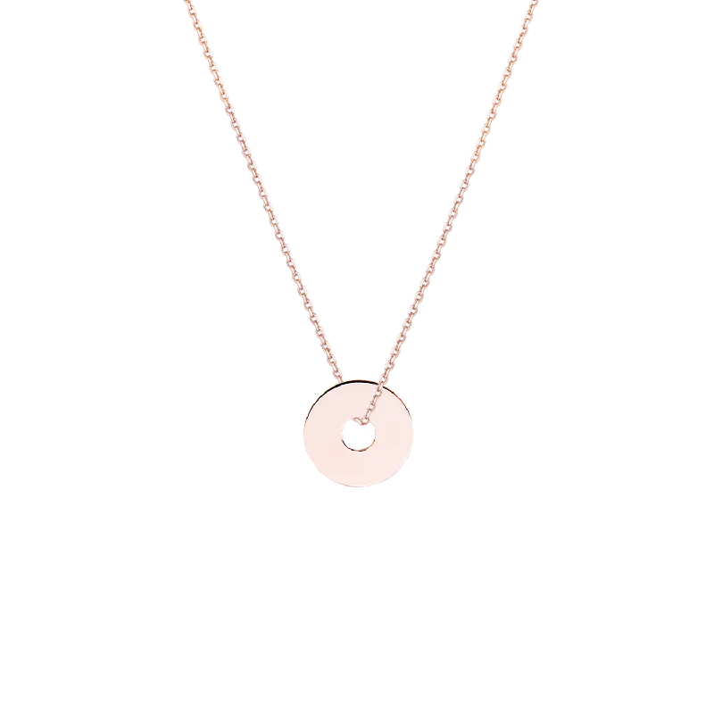 Fashionable necklaces and pendants with birthstones for a personalized gift idea-Necklace EMPTY DISC 10mm