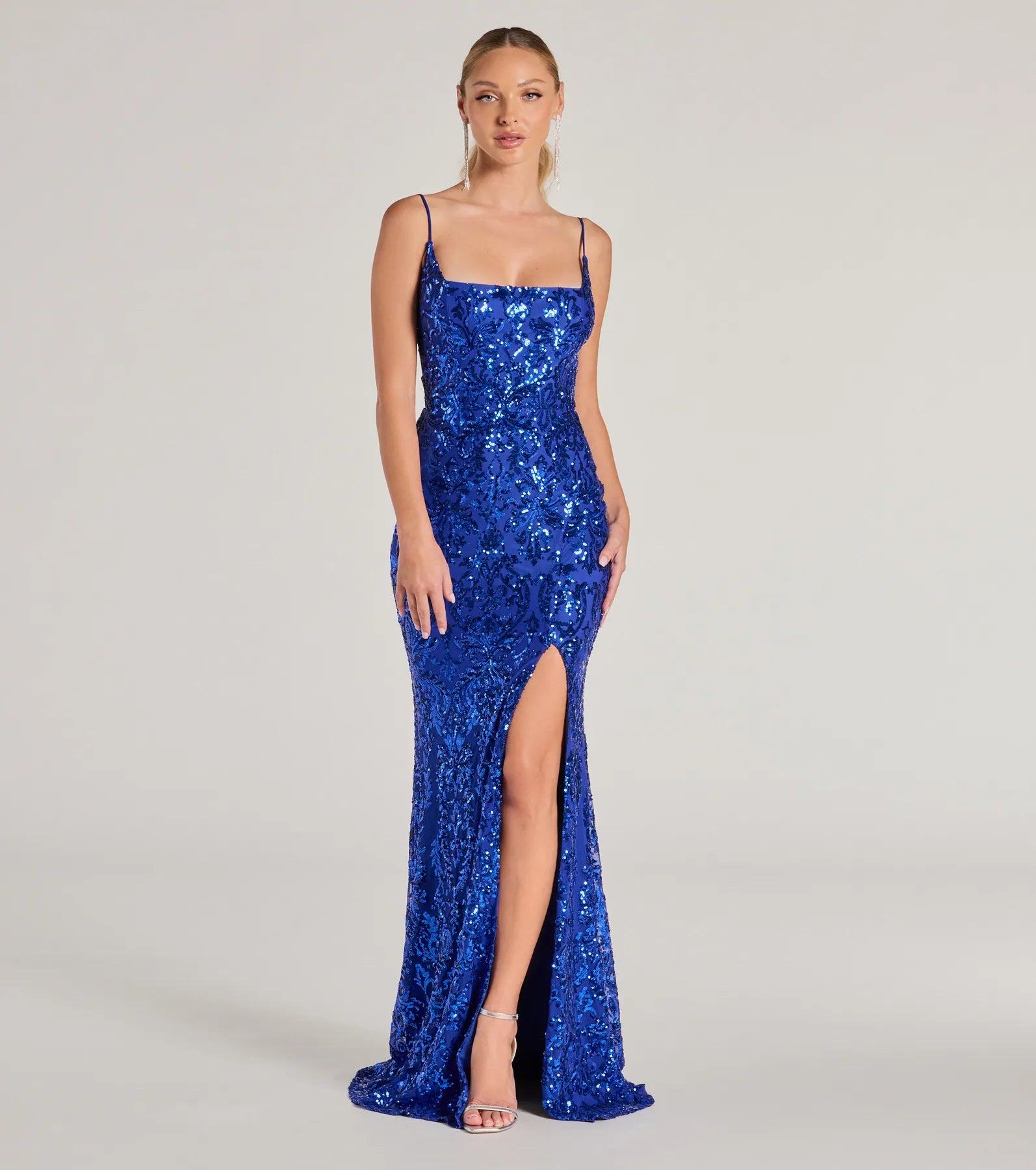 Work Dresses for Professional -Kailani Formal Sequin Slit Mermaid Dress