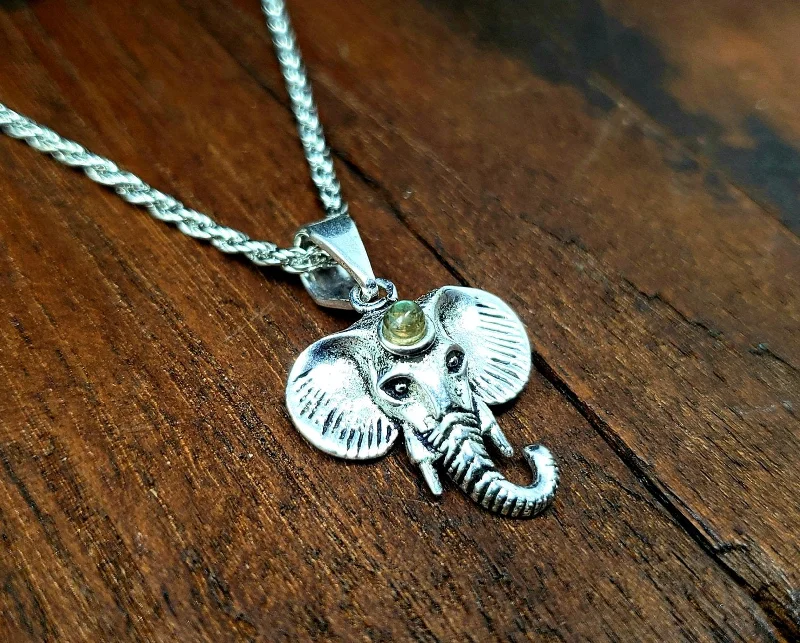 Unique necklaces and pendants with custom birthstone arrangements for personalization-Labradorite Elephant Necklace