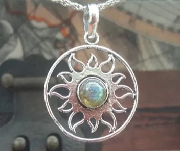 Best necklaces and pendants with silver chains for a sleek, timeless look-Labradorite Sacred Sun Necklace