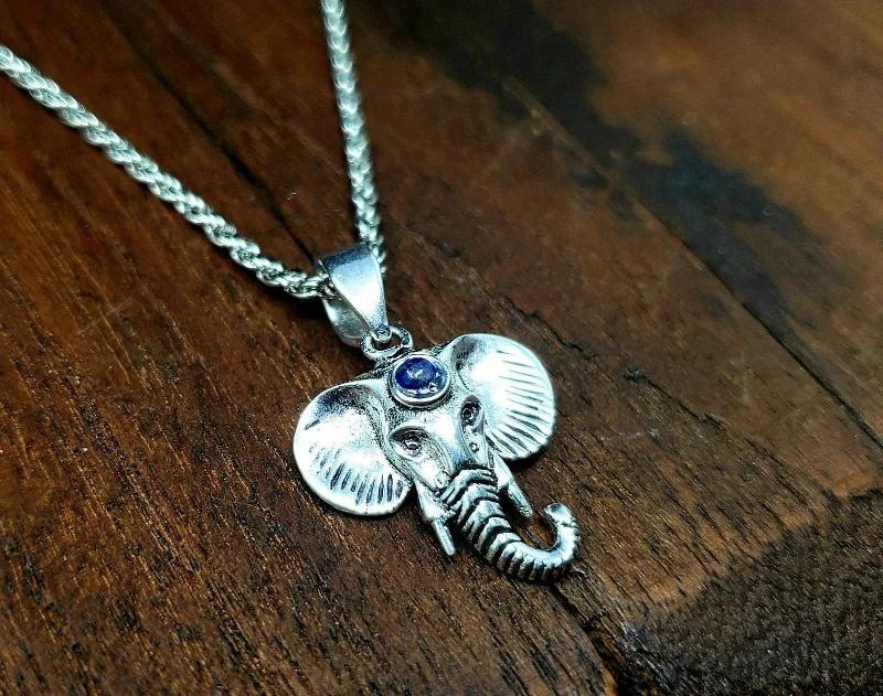 Elegant necklaces and pendants with infinity symbols for timeless designs-Lapis Lazuli Lucky Elephant Necklace