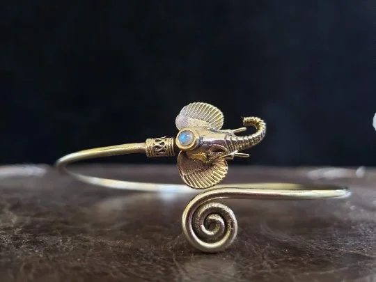 Best necklaces and pendants with zodiac signs for a celestial, astrology-inspired vibe-Moonstone Elephant Arm Cuff