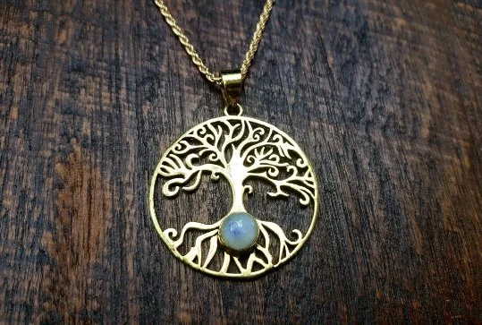 Elegant necklaces and pendants with infinity symbols for timeless designs-Moonstone Tree of life Pendant Necklace