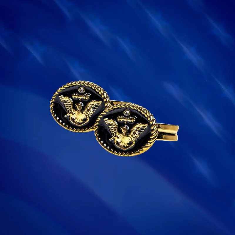 Best necklaces and pendants with intertwined designs for a symbol of unity-Navy Cufflinks