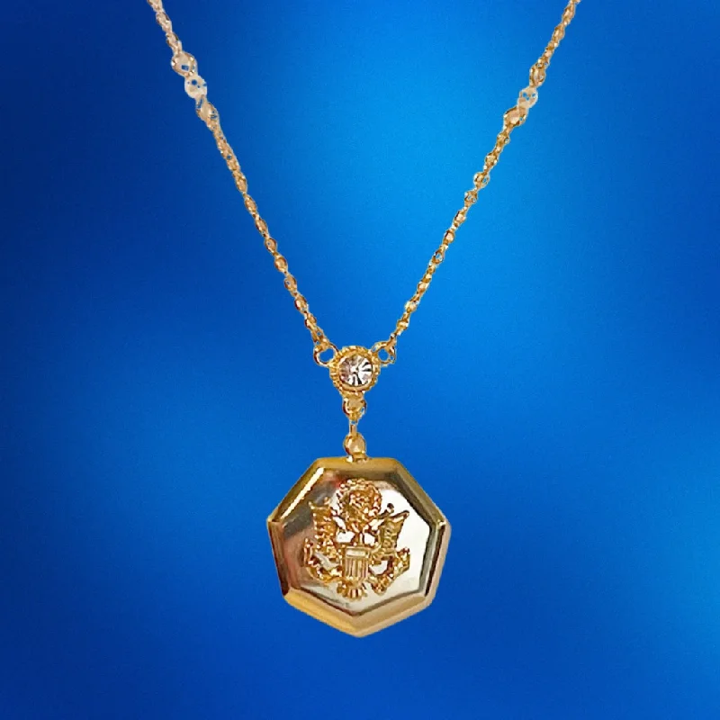 Stunning necklaces and pendants with ruby and diamond combinations for a luxurious effect-Octagon Gold Necklace