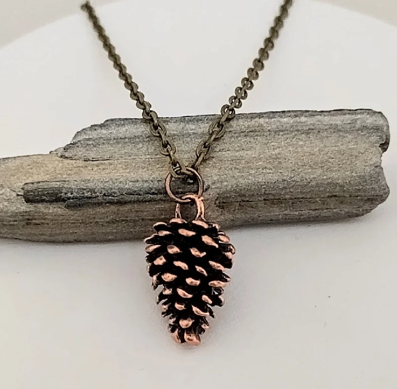 Best necklaces and pendants with black diamonds for an edgy, bold statement-Piccadilly Pendants - Pine Cone Necklace