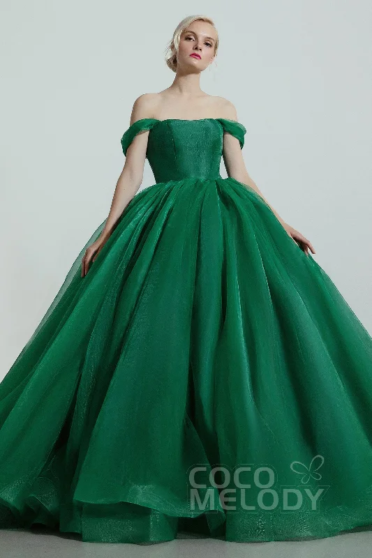 Polyester Dresses for Durable -Princess Court Train Organza and Satin Wedding Dress CW2101