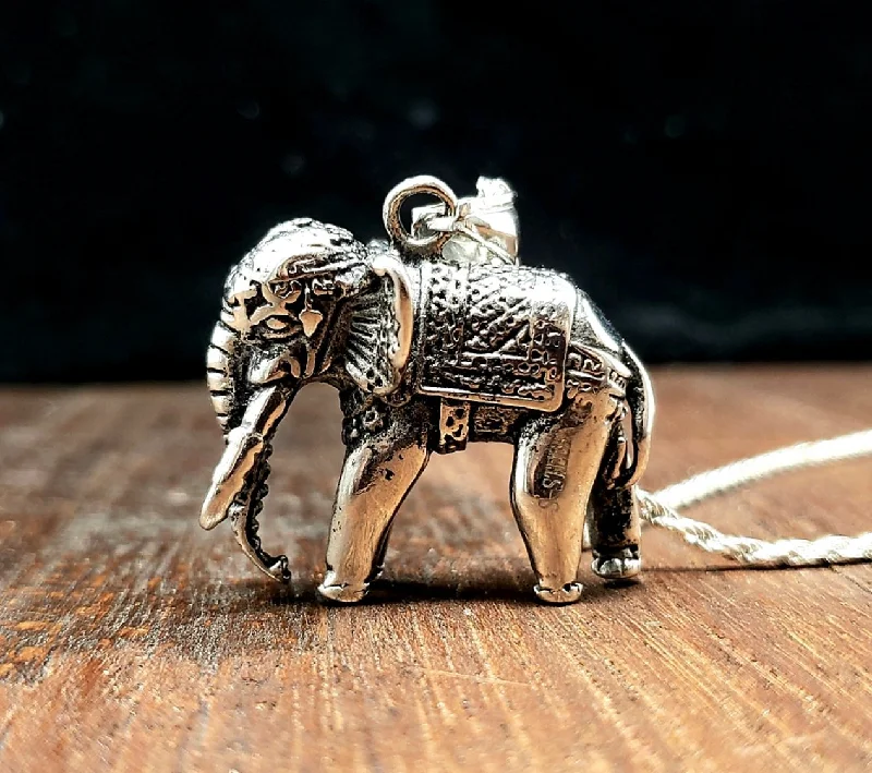 Best necklaces and pendants with personalized coordinates for a special keepsake-Royal Elephant Necklace