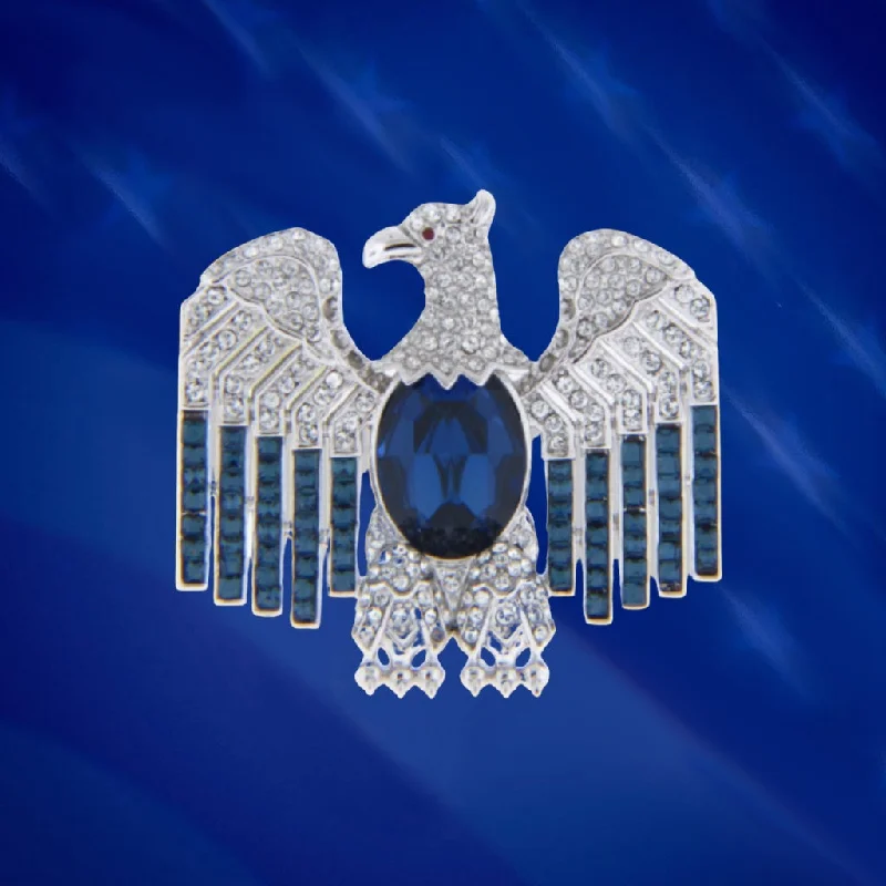 Personalized necklaces and pendants with initials for a customized and meaningful gift-Sapphire Crystal Eagle