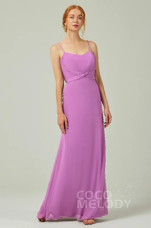 Cocktail Dresses for Party Time -Sheath-Column Floor Length Chiffon Bridesmaid Dress CB0294