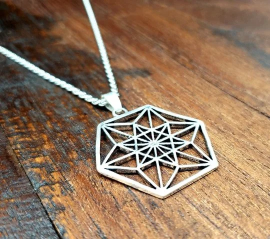 Stunning necklaces and pendants with ruby and diamond combinations for a luxurious effect-Silver Sacred Geometry Necklace