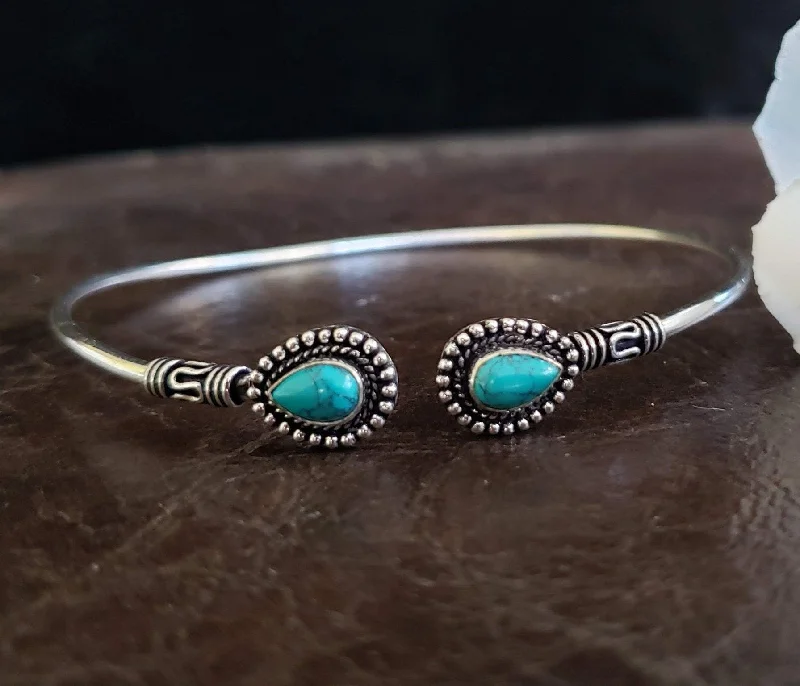 Beautiful necklaces and pendants with butterfly motifs for a whimsical style-Simple Turquoise Arm Cuff