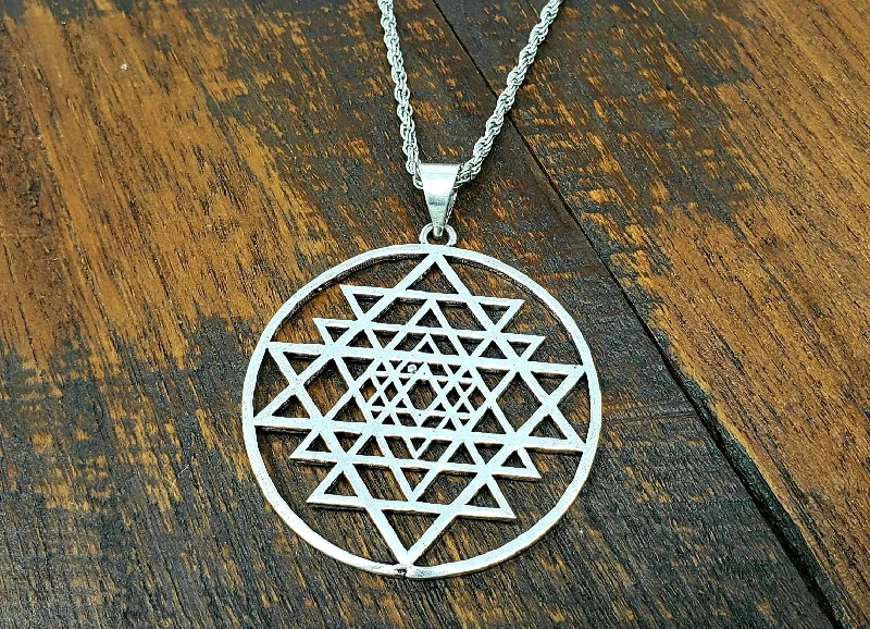 Beautiful necklaces and pendants with diamond-encrusted designs for maximum sparkle-Cosmic Sri Yantra Pendant Necklace