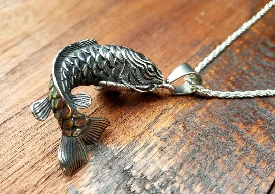 Simple necklaces and pendants with tiny charms for a delicate and casual vibe-Steel Koi Fish Pendant Necklace