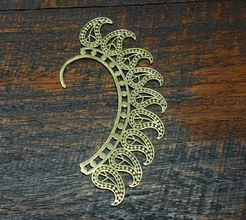 Necklaces and pendants with custom designs for a completely unique jewelry piece-Sunburst Waves Ear Cuff