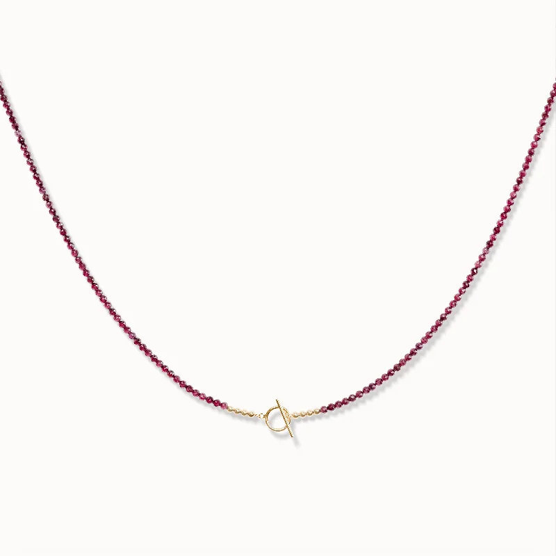 Fashionable necklaces and pendants with birthstones for a personalized gift idea-Talisman Necklace - Red Garnet