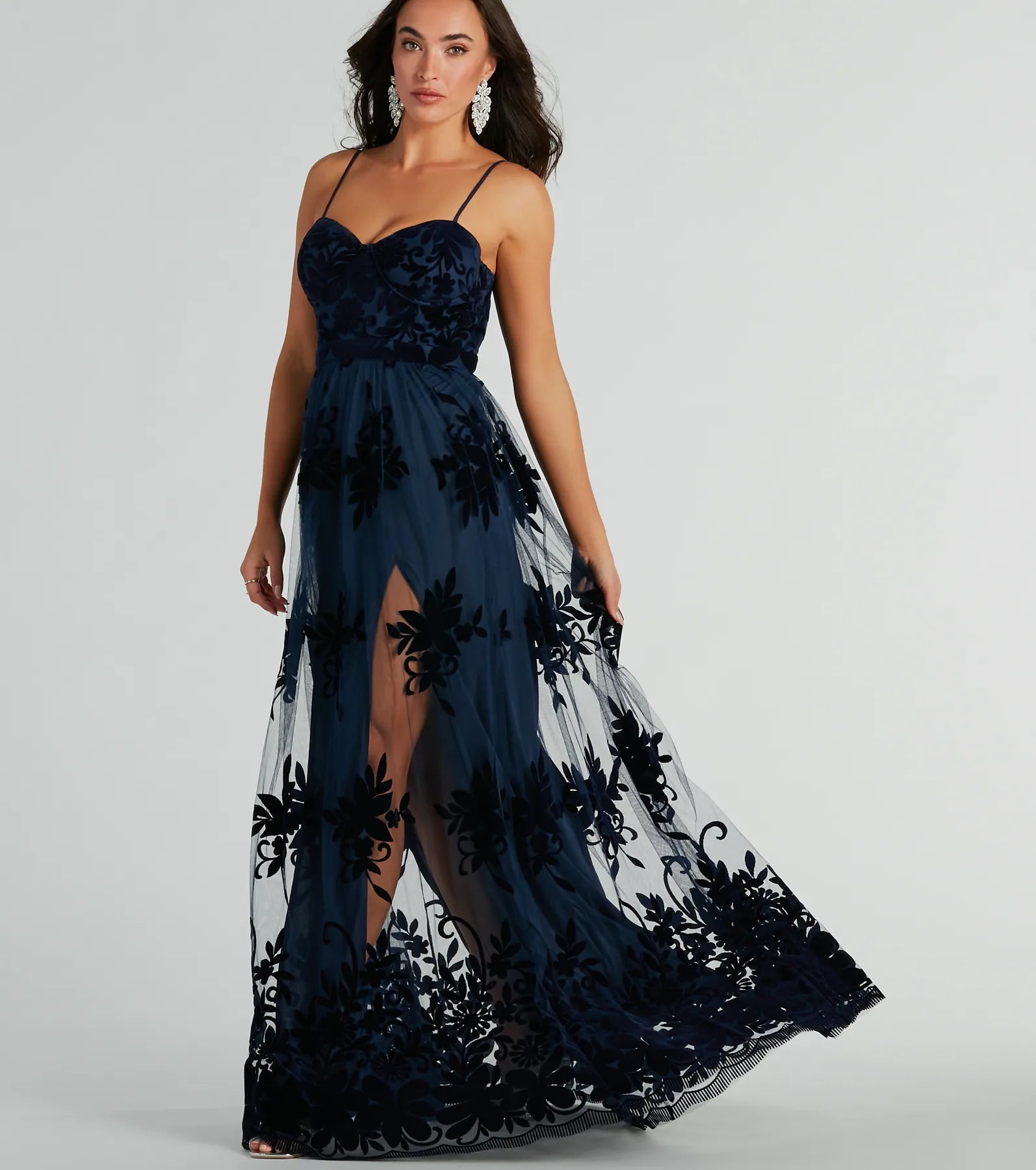 Anniversary Dresses for Special -Thelma Sweetheart A-Line Velvet Tulle Dress